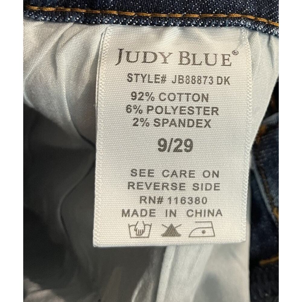 Judy Blue High Waist Back Pocket Embroidery Wide‎ Crop Women's Jeans Size 9 | 29 - Picture 3 of 5